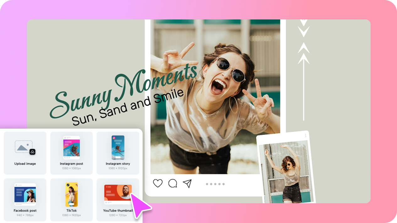 Collage resizing for different platforms